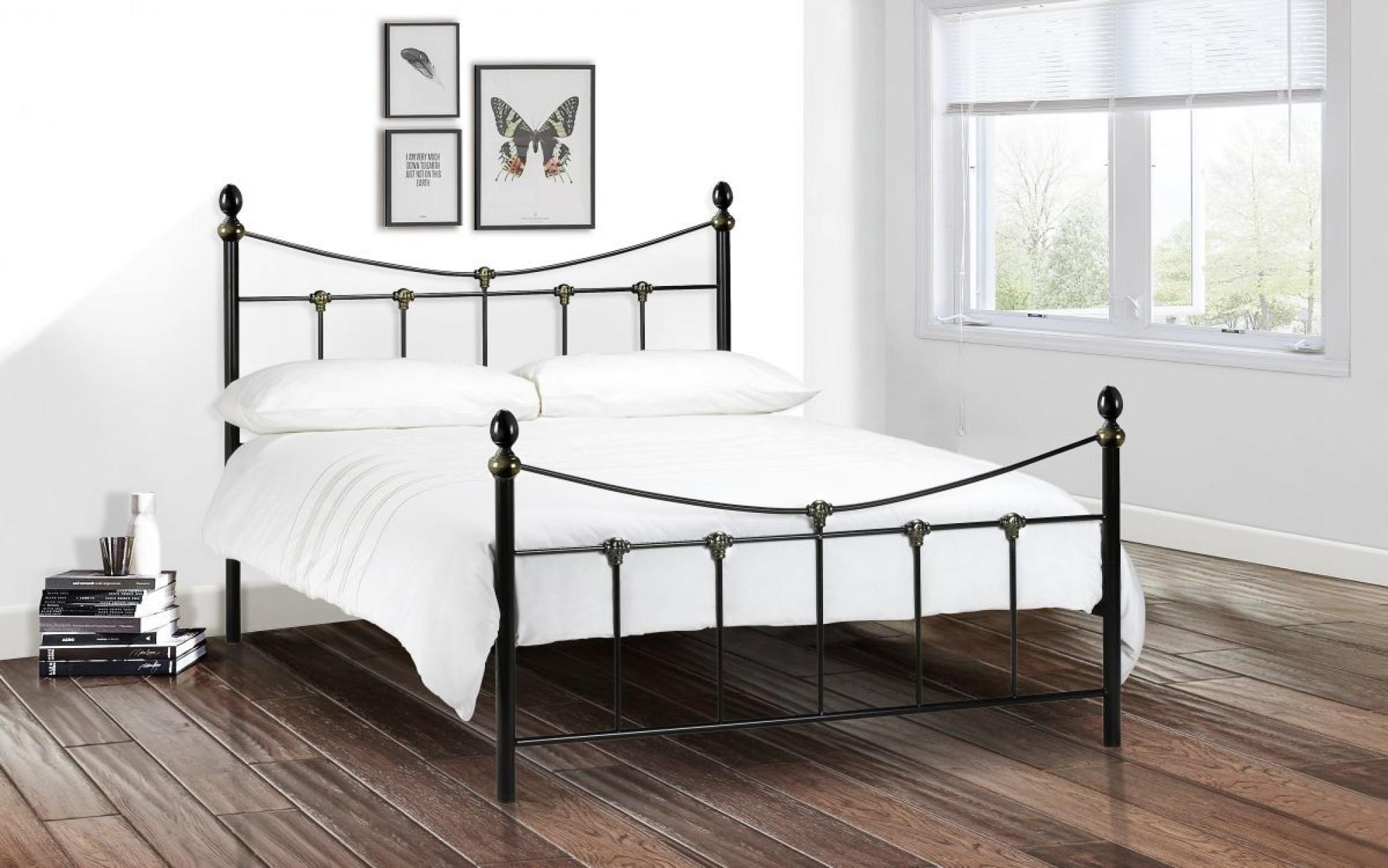 Product photograph of Rebecca Black Metal Frame Bed - Sizes Available from Choice Furniture Superstore.